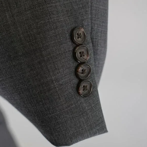 Lauren Ralph‎ Lauren Wool Gray Sharskin 46R Blazer 2 Button Tagged 48R